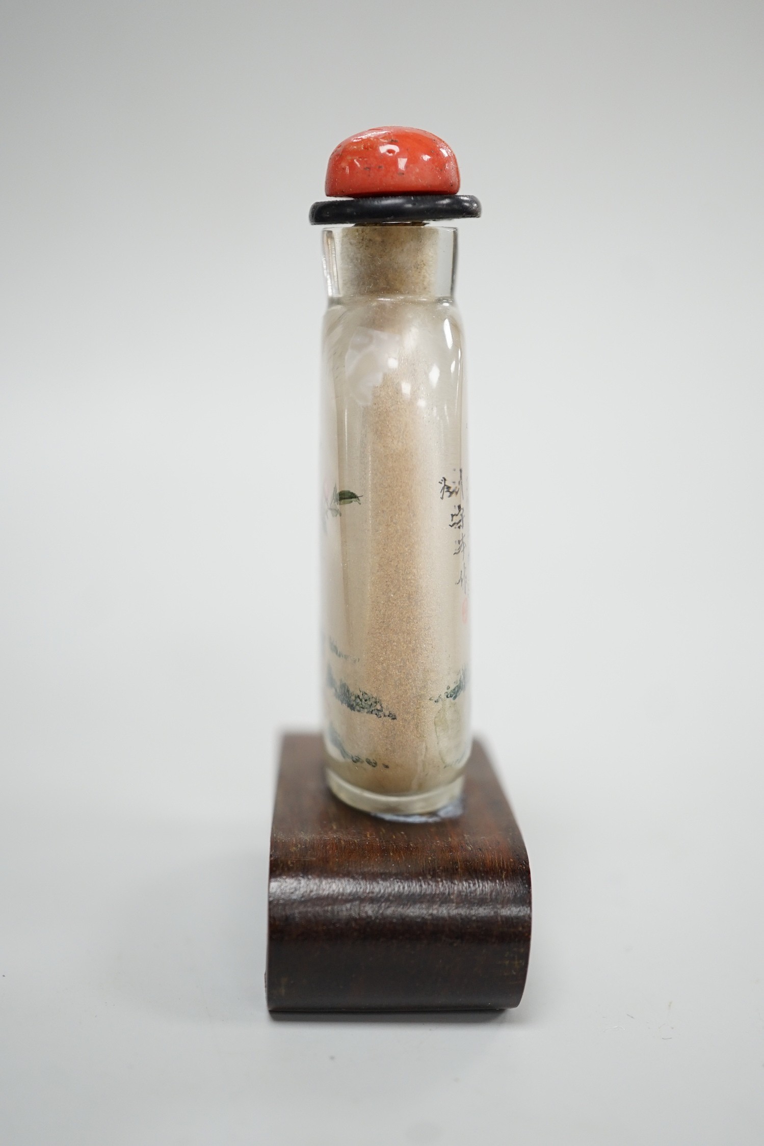 A Chinese inside painted 'cat' snuff bottle, 20th century, 5.5cm